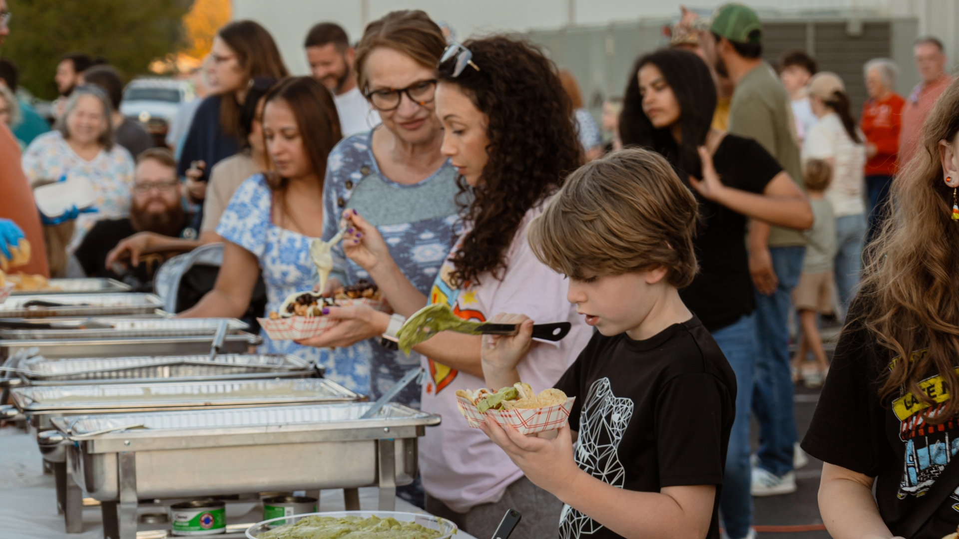 A group eating a meal together in community on the Sabbath
