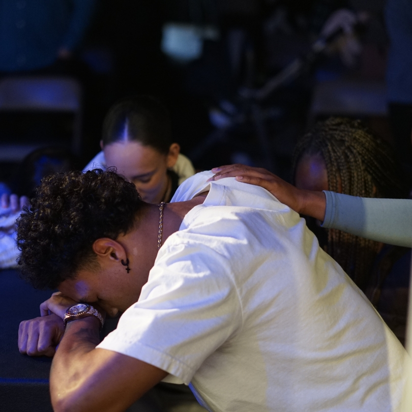 Man and woman praying together