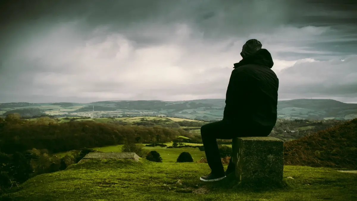Lonely man suffering from bitterness